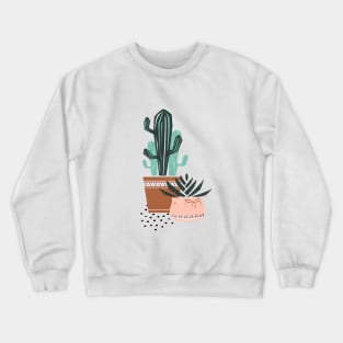 Cactuses and zebra plant Crewneck Sweatshirt